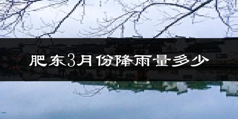 肥东3月份降雨量多少?肥东三月下雨多吗?