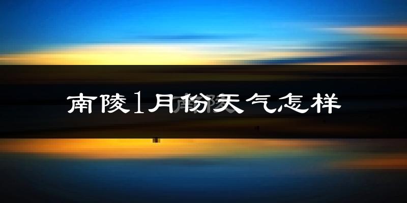 南陵县1月份天气如何?很冷吗?