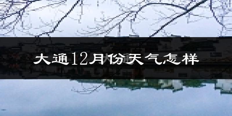 大通12月份天气怎样?大通十二月冷吗?
