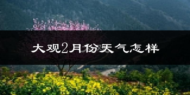 大观2月份天气怎样?大观二月冷不冷?