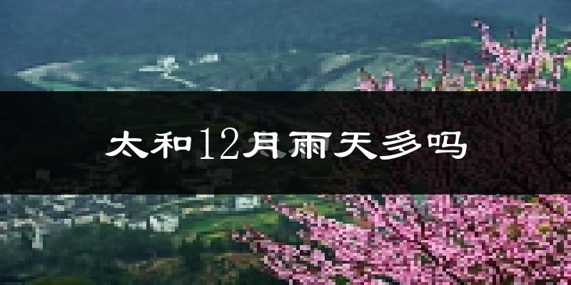 太和12月雨天多吗?