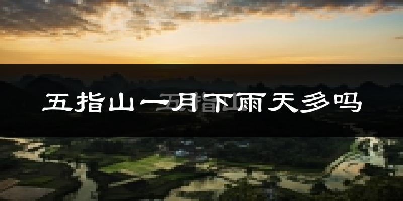 五指山一月下雨天多吗?五指山1月份降雨量多少?
